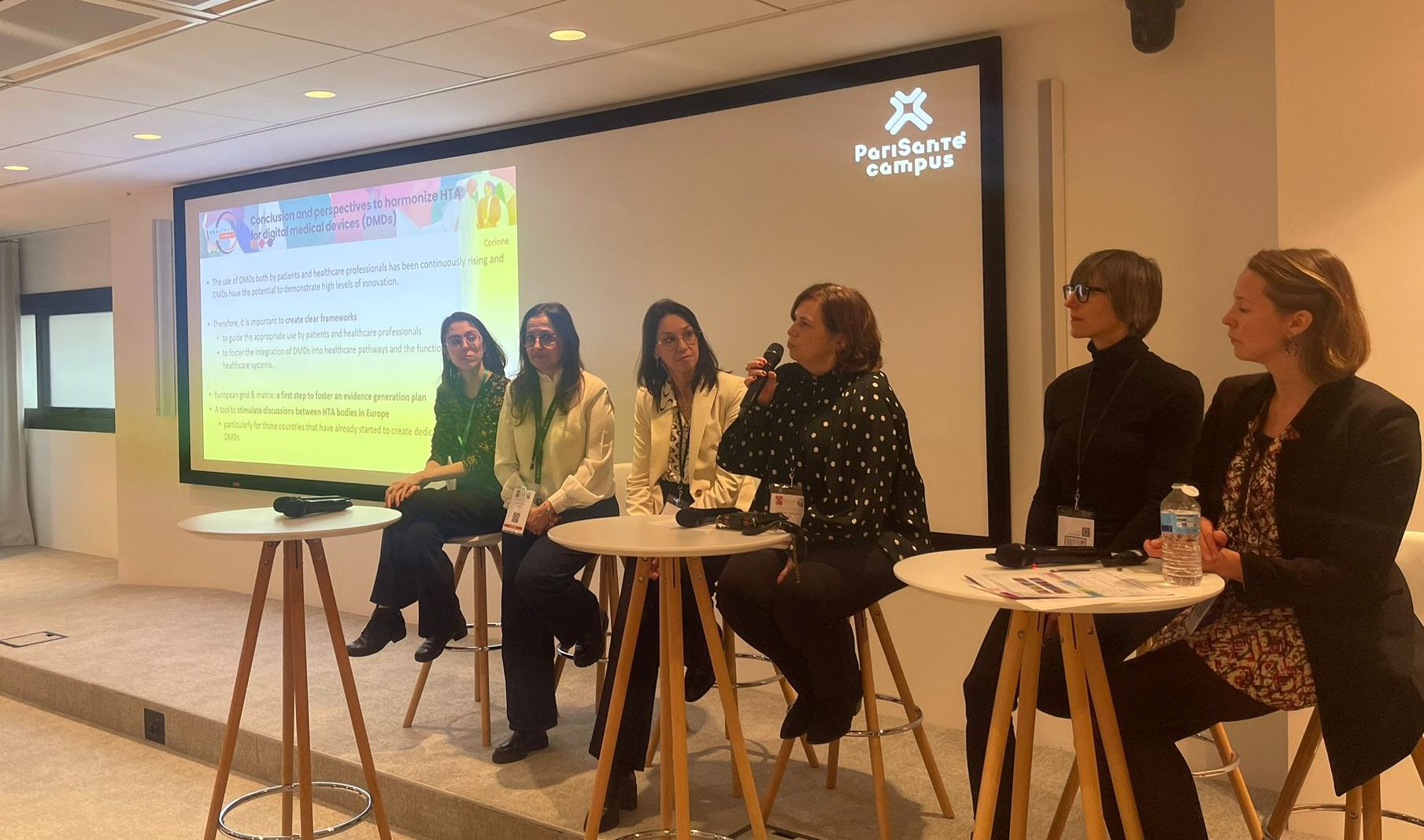 De g. à dr. : Aude Rochereau, Sarah Zohar, Magali Boers, Corinne Collignon, Barbara Hoefgen, Louisa Stuwe - @ Health&Tech Intelligence
