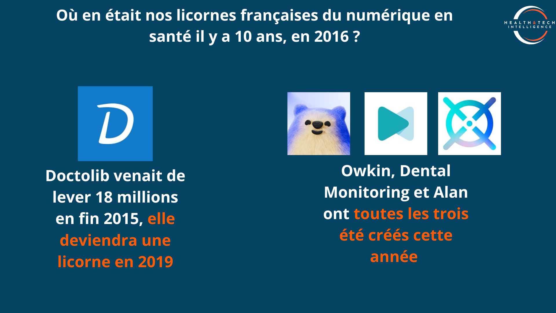 Où en était nos licornes françaises du numérique en santé il y a 10 ans, en 2016 ? - @H&TI